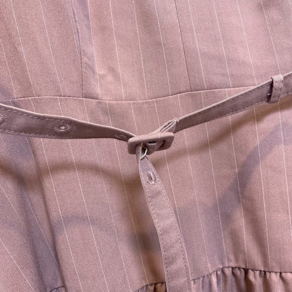 ハーリップトゥ Pin-Stripe Belted Flared Dress ワンピース
