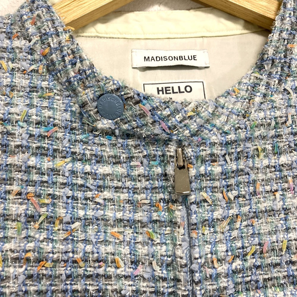 マディソンブルー ツイードジップアップジャケット