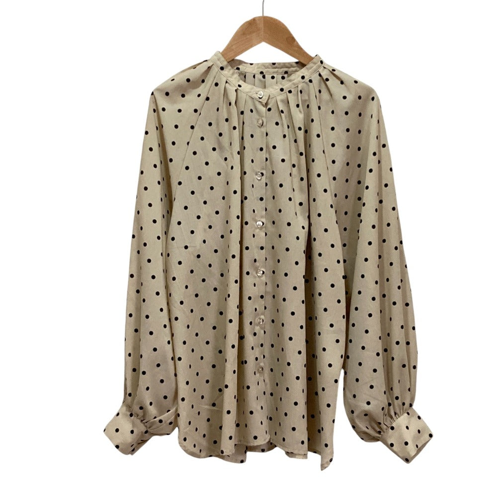 サンプリシテ ドットウォッシャブルスタンドカラーブラウス