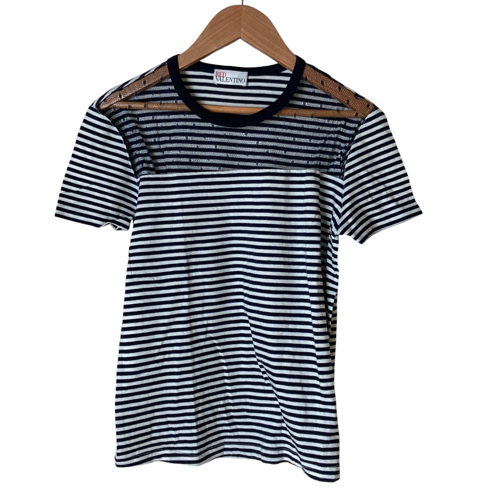 レッドヴァレンティノ レースボーダーTシャツ