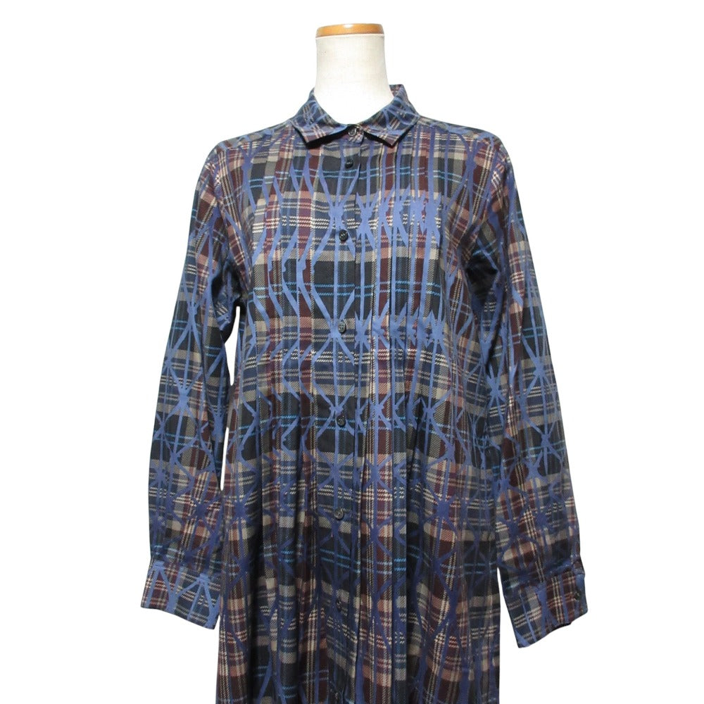 ダーマコレクション チェックロングシャツワンピース