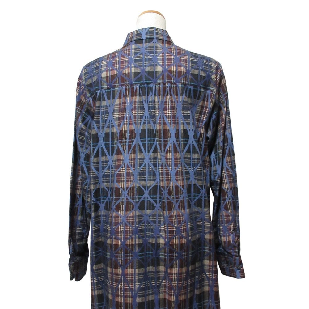 ダーマコレクション チェックロングシャツワンピース