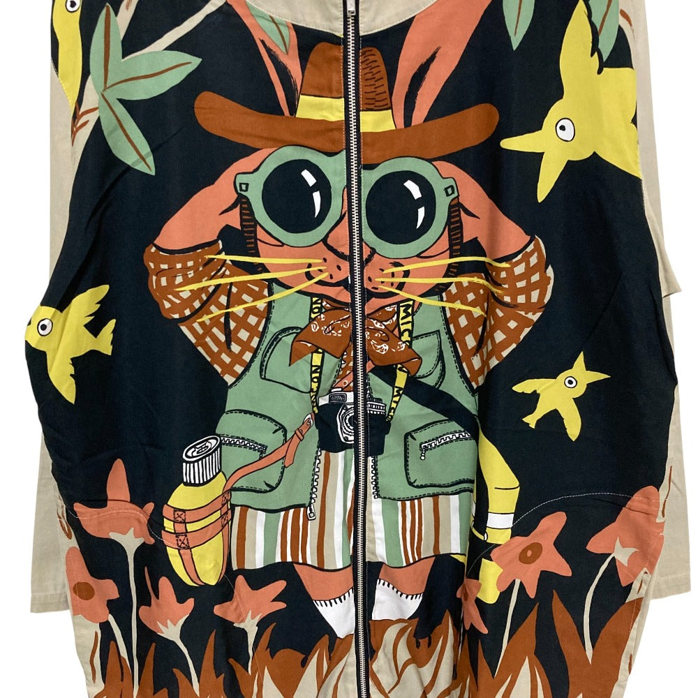 オレボレブラ ウサギプリントノーカラージップジャケット