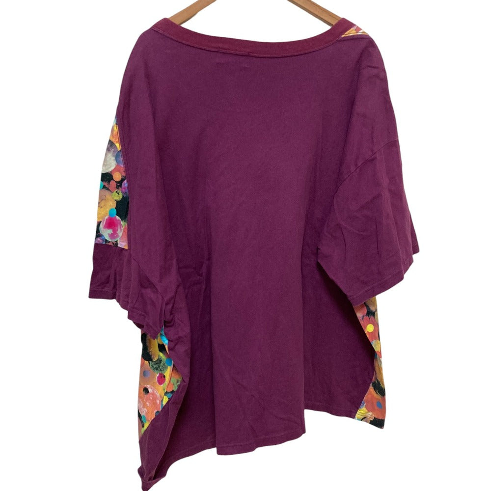 ガンリュウ 惑星プリントアシンメトリーオーバーサイズTシャツ