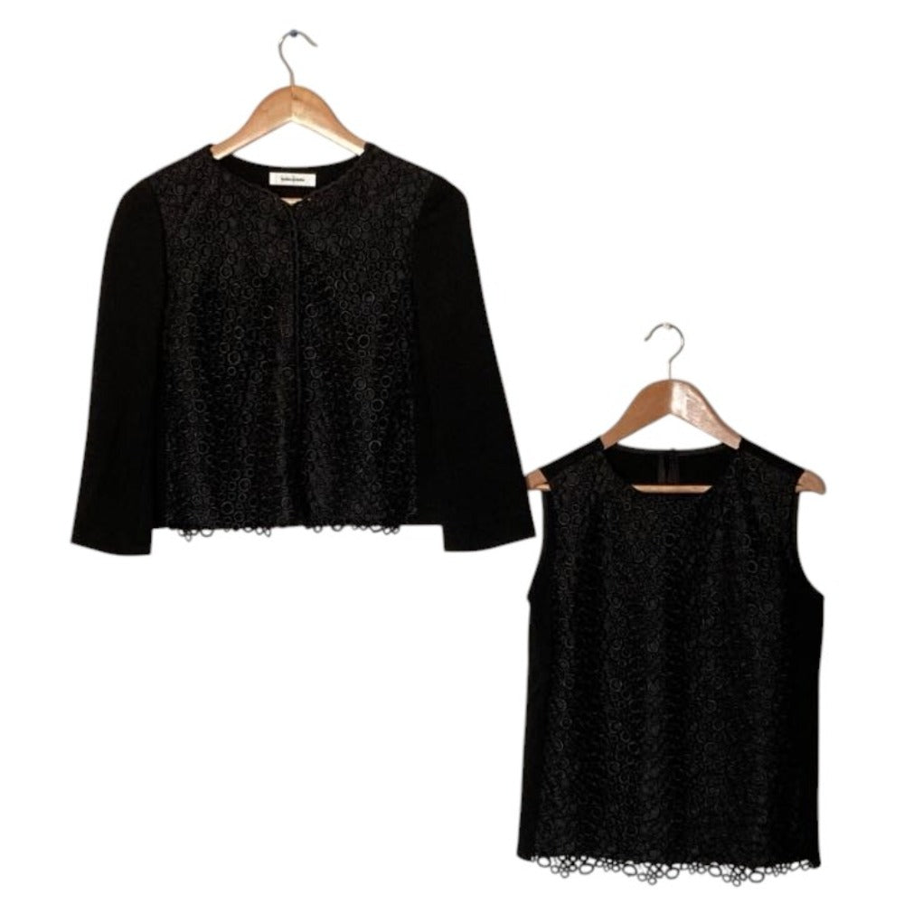 ミラショーン カットレースエンブロ 2wayジャケットブラウスアンサンブル