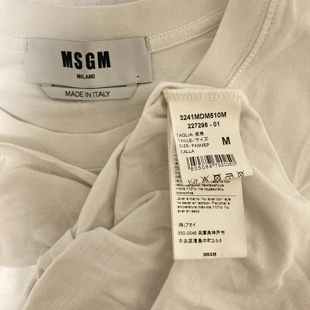 エムエスジーエム ロゴプリント コットン半袖Tシャツ