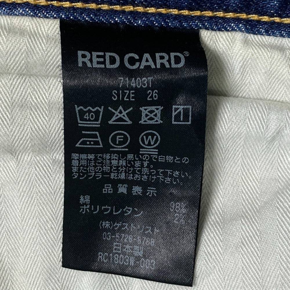 レッドカードデニムテーパードデニムパンツ
