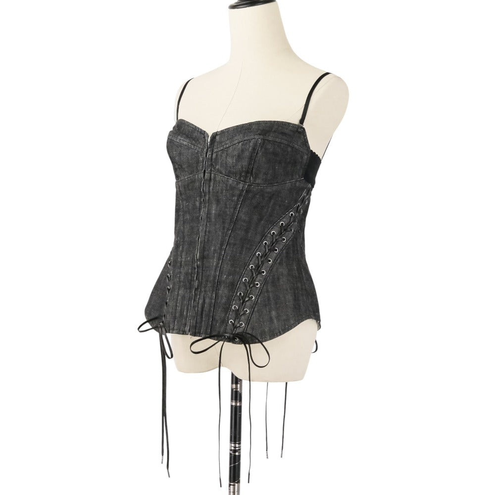 フェティコ LACE UP DENIM BUSTIER デニムビスチェキャミソール