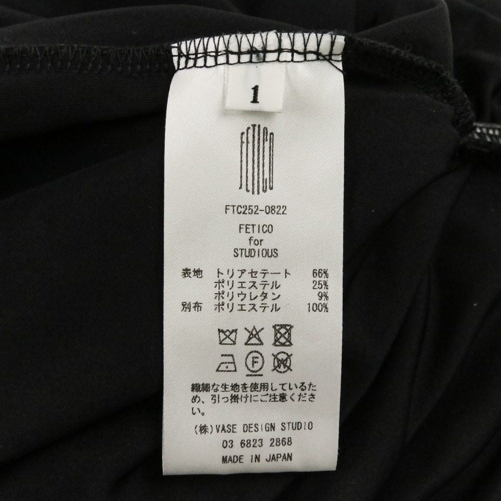 フェティコ VELOUR SHEER CUT HEM DRESS ベロアワンピース