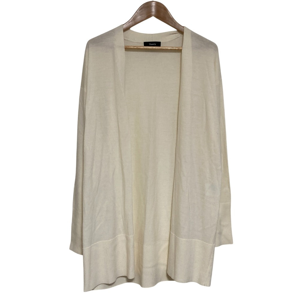 セオリー DROP SHOULDER CARDI シルキーウール ロングカーディガン