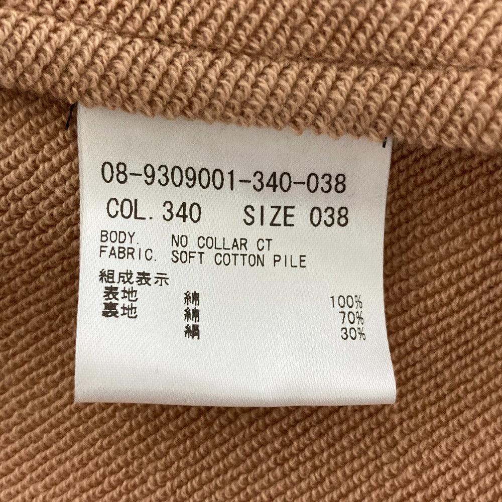 セオリーリュクス SOFT COTTON PILEノーカラーコート コットン ロングコート