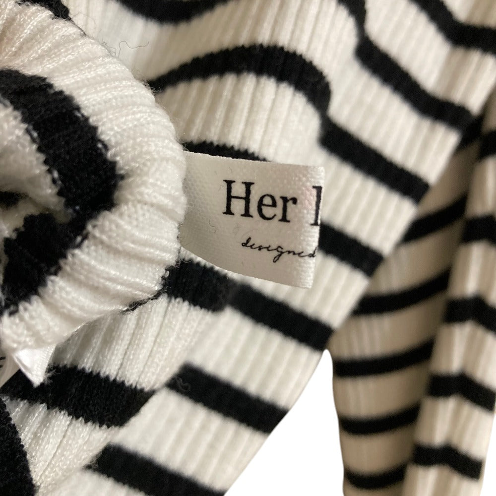 ハーリップトゥ Volume Sleeve Stripe Knit トップス ニット