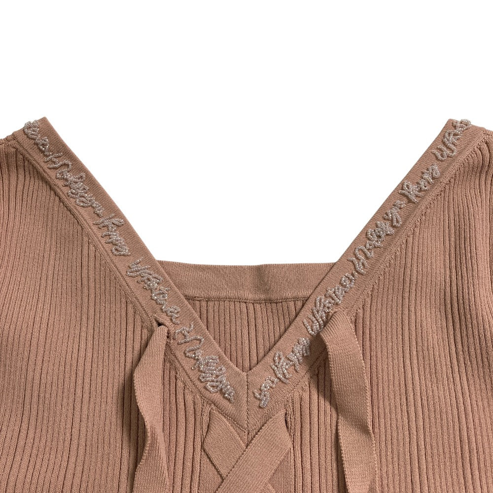 グレースコンチネンタル レースアップリブニットトップ