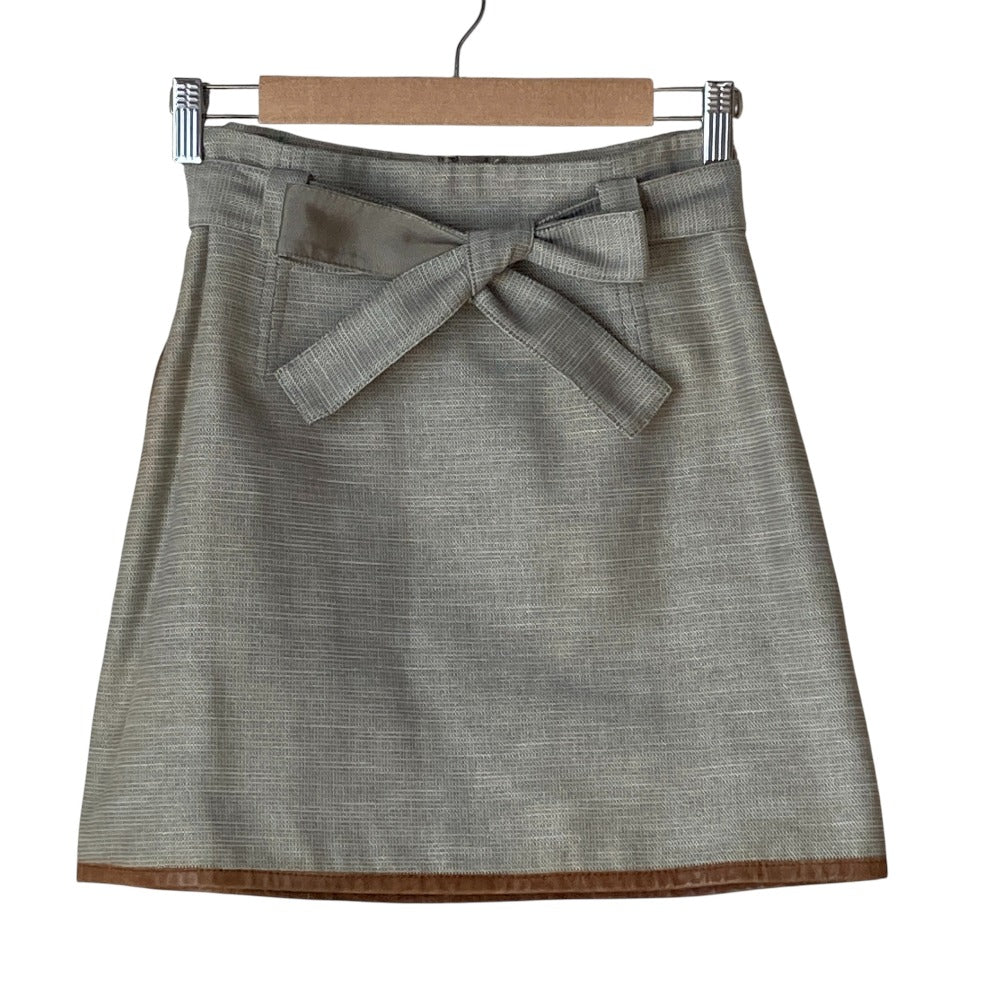 レッドヴァレンティノ レザーパイピングトラペーズスカート