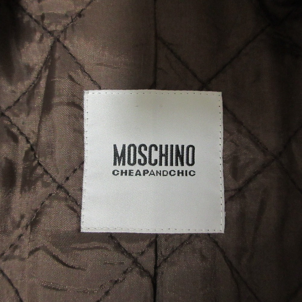 モスキーノチープアンドシック チェック柄シングルトレンチコート