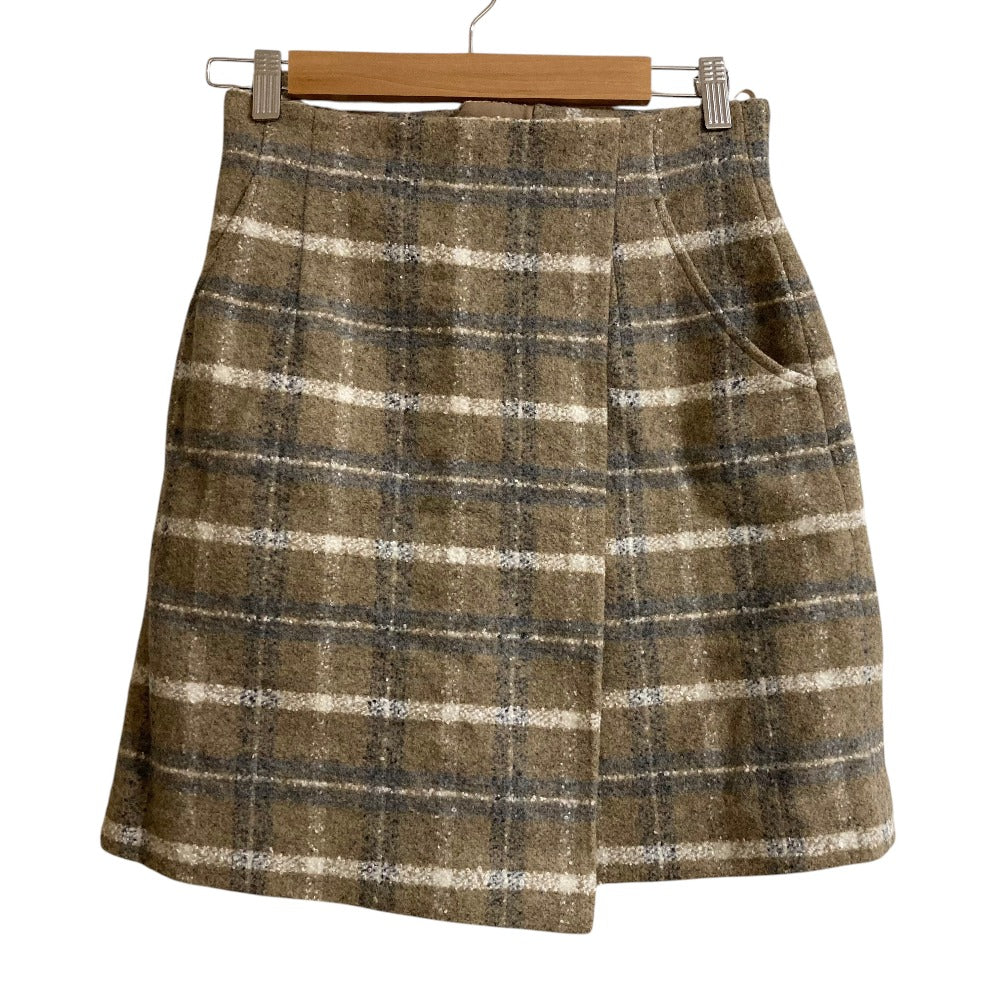 スティーブンアラン NEP CHECK MINI SKIRT ウール混スカート