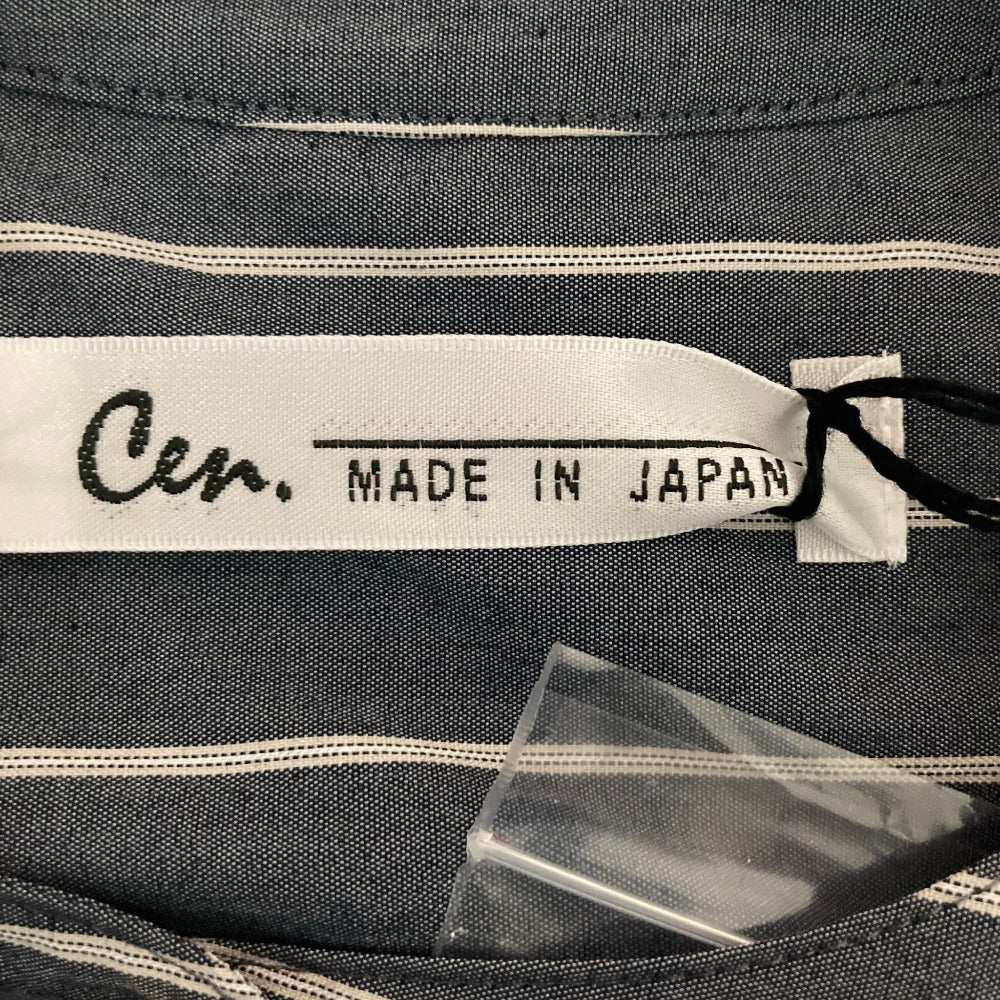 セン ストライプ コットン シャツワンピース