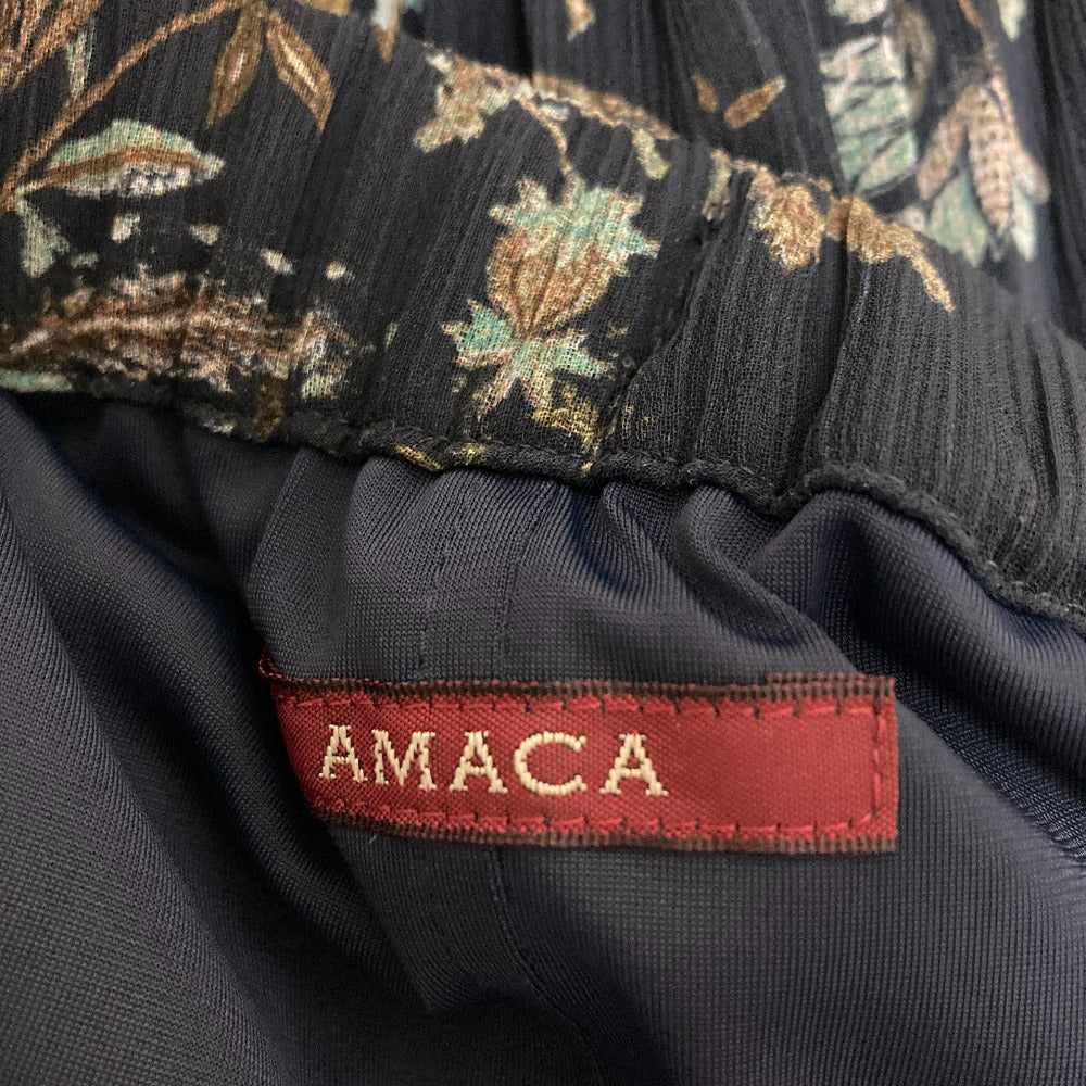 アマカ フラワープリントプリーツスカート