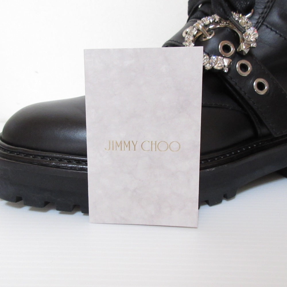 ジミーチュウ CORA FLAT CRYSTAL コンバットブーツ