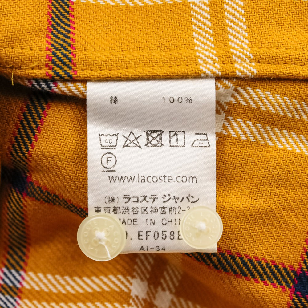 ラコステ コットンフランネルシャツワンピース