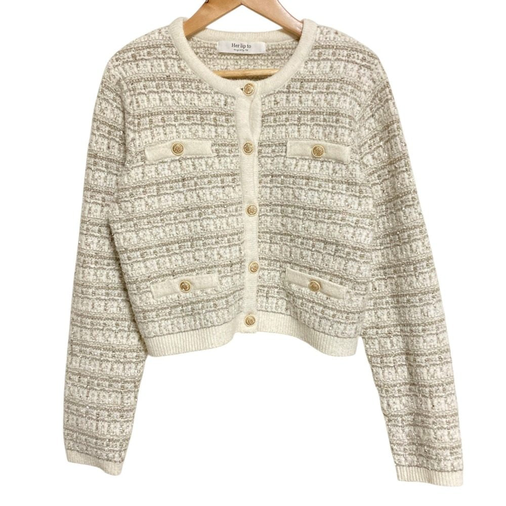 ハーリップトゥ Bristol Tweed ニットカーディガン
