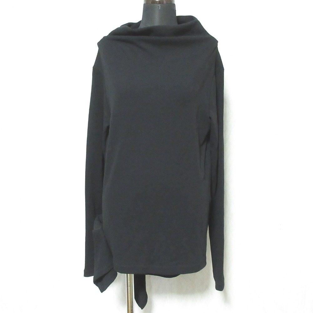 ヨウジヤマモト HARD TWIST PONTE サイドフレアオフネックTシャツ