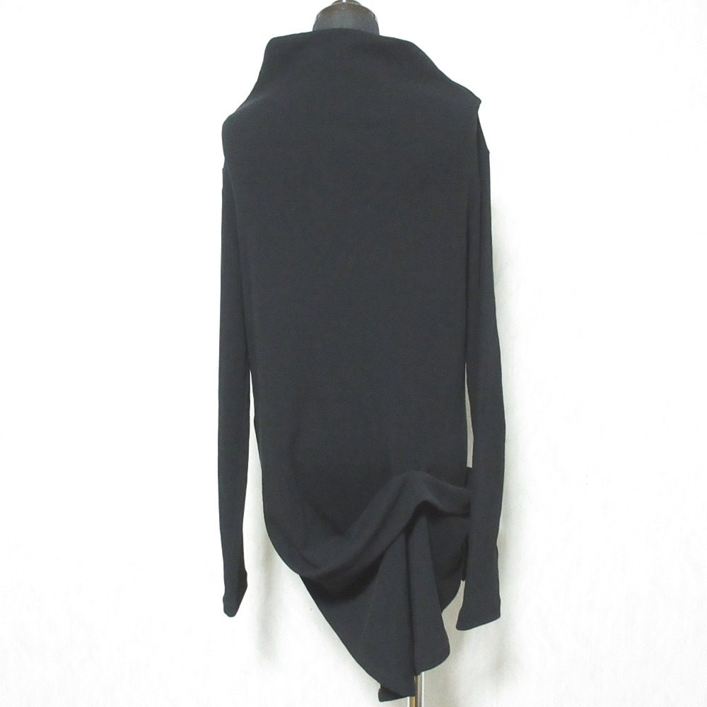 ヨウジヤマモト HARD TWIST PONTE サイドフレアオフネックTシャツ