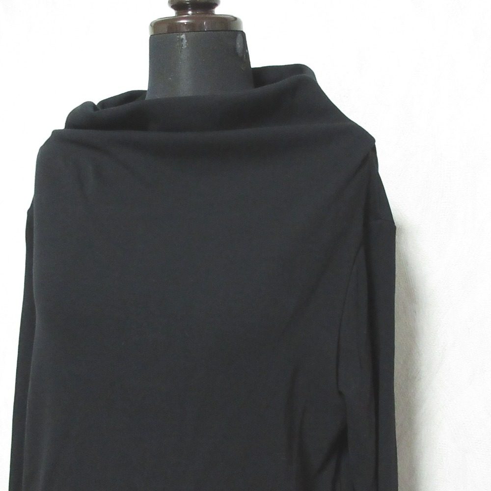 ヨウジヤマモト HARD TWIST PONTE サイドフレアオフネックTシャツ