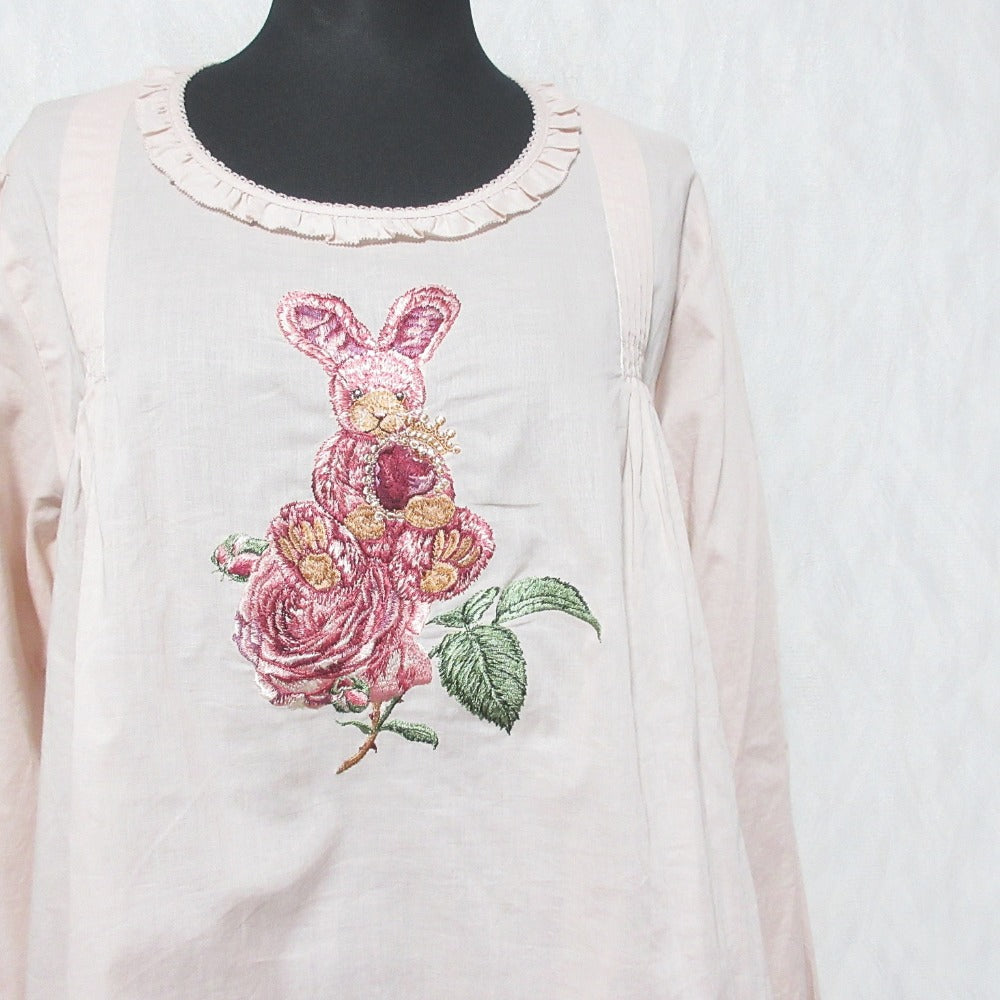 ピンクハウス ジュビリーラビット刺繍プルオーバーブラウス