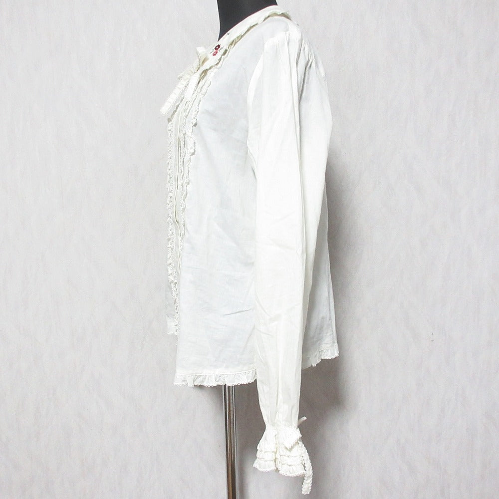 ピンクハウス フラワー刺繍プリーツシャツ