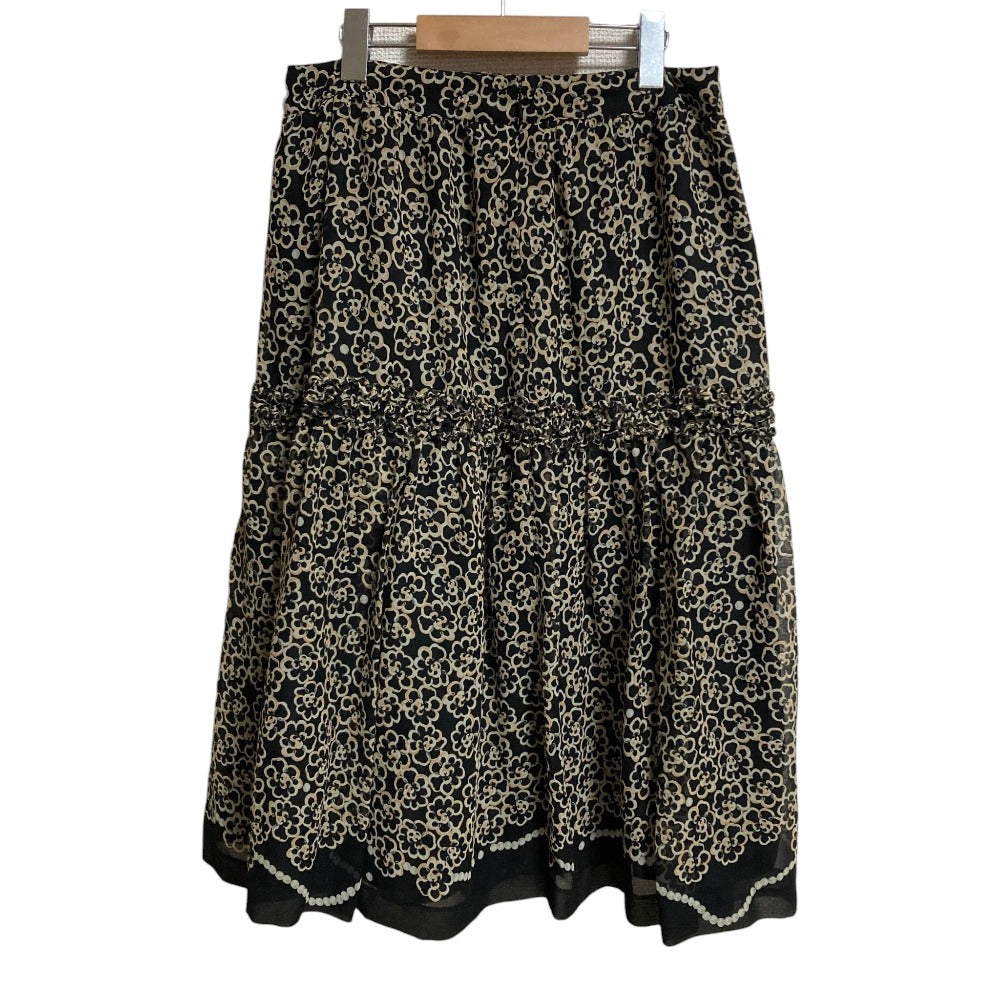 インゲボルグ カメリアプリント シフォンスカート