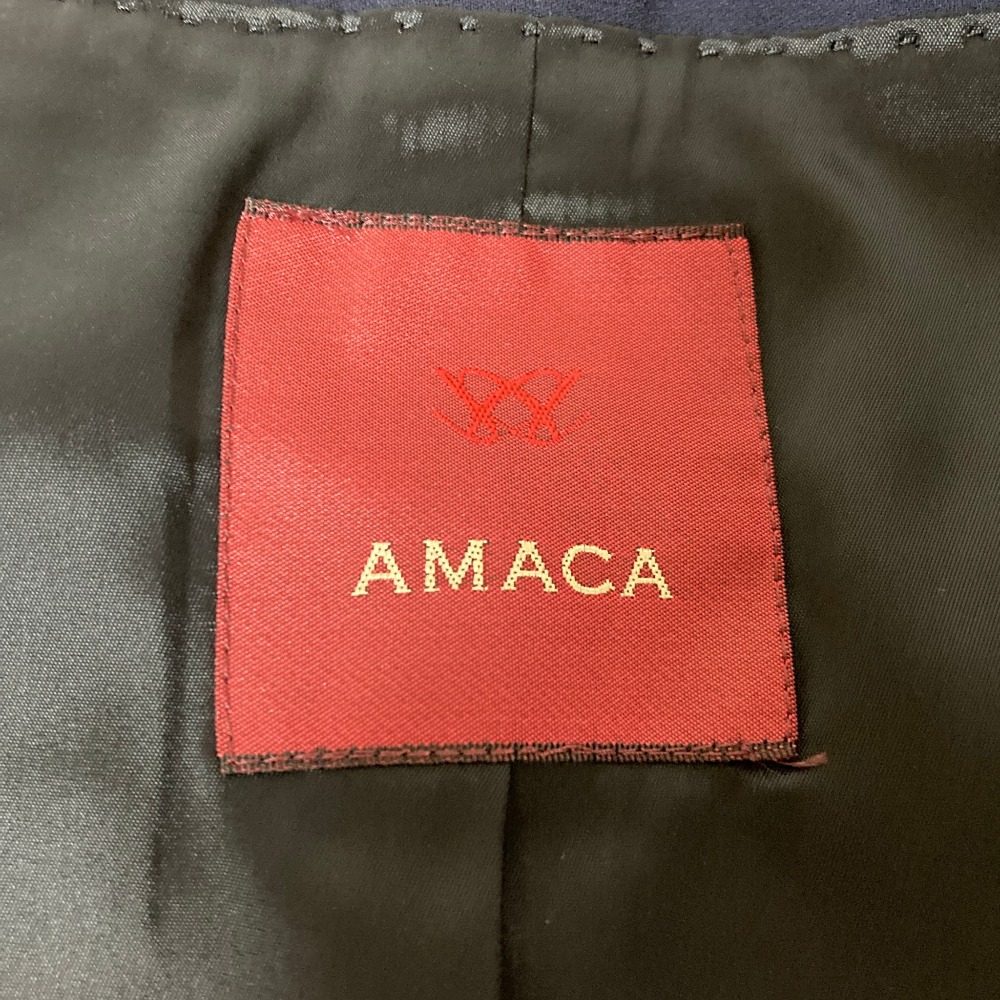 アマカ プリーツ切替ノーカラージャケットワンピースセットアップ