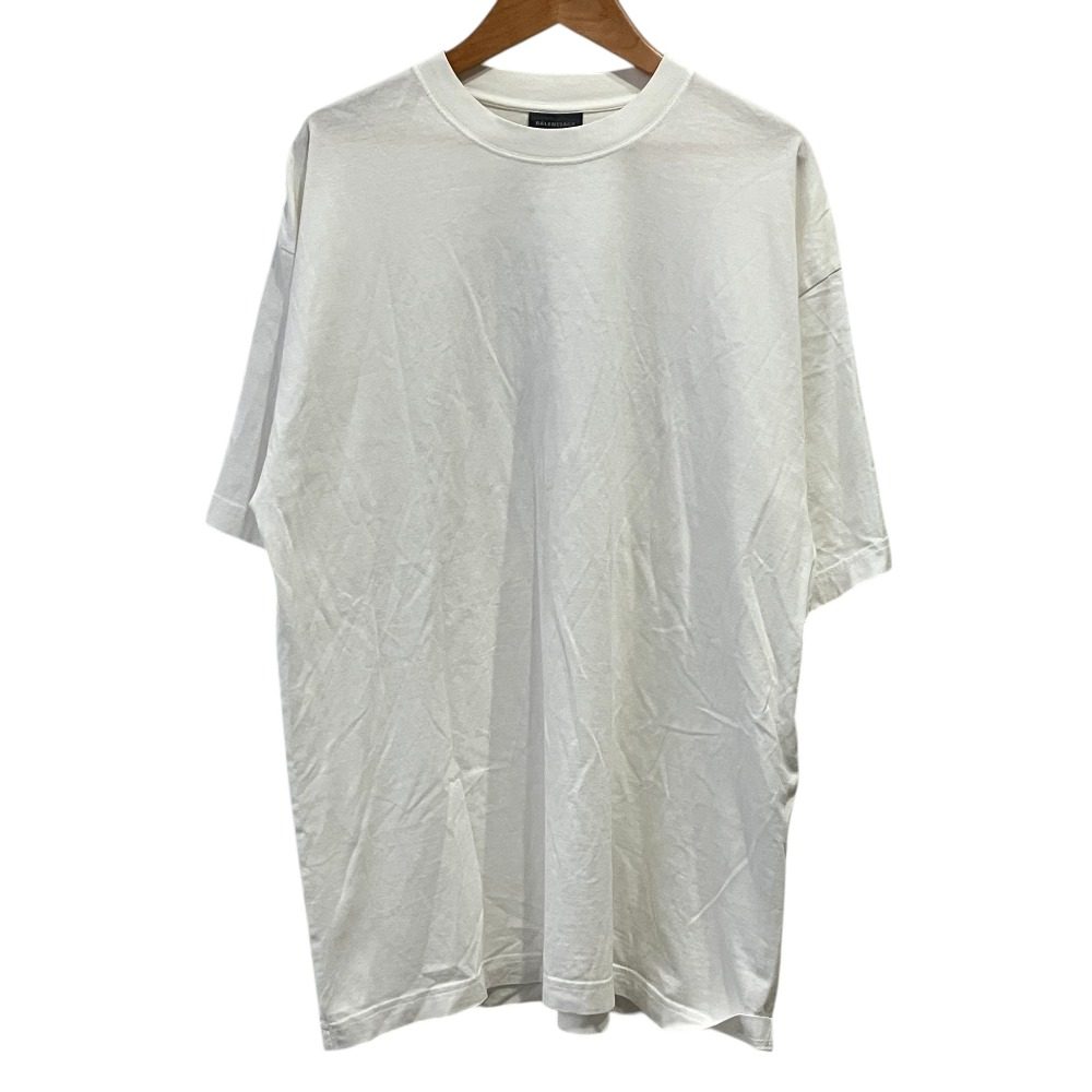 バレンシアガ ケアラベルプリント コットンオーバーサイズTシャツ