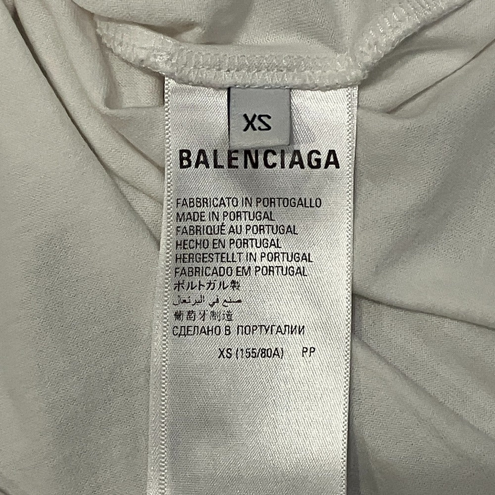 バレンシアガ ケアラベルプリント コットンオーバーサイズTシャツ