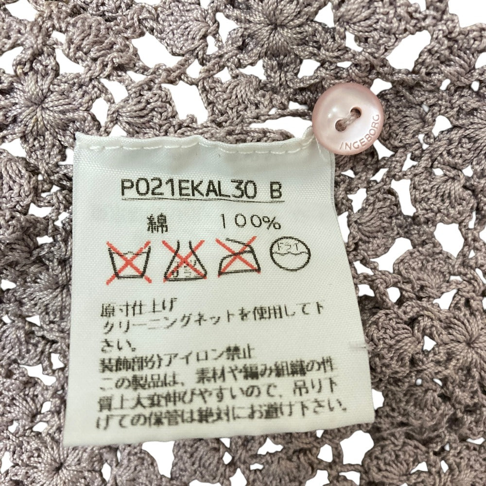 インゲボルグ クロシェ編みショートスリーブニットカーディガンアンサンブル