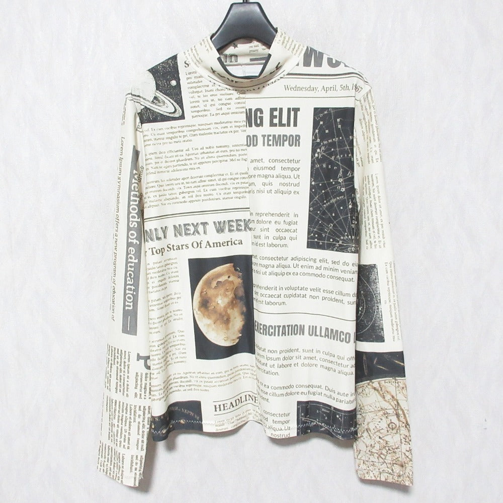 アメリヴィンテージ UND SPACE NEWSPAPER PRINT コットントップス
