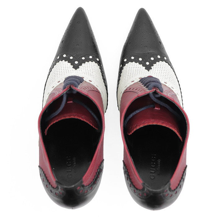 グッチ レザー レースアップブーティ