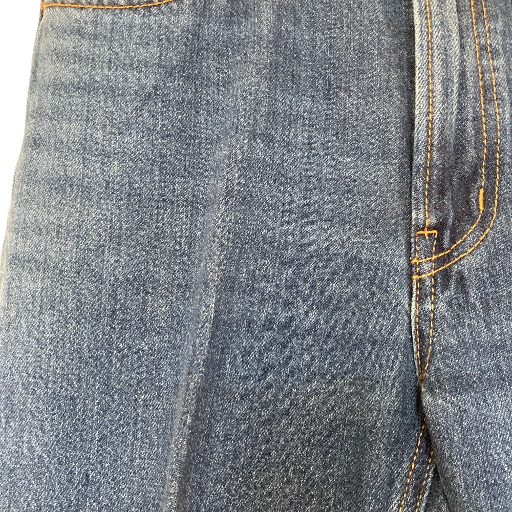 ミラオーウェン センタープレス裾段差デニムパンツ