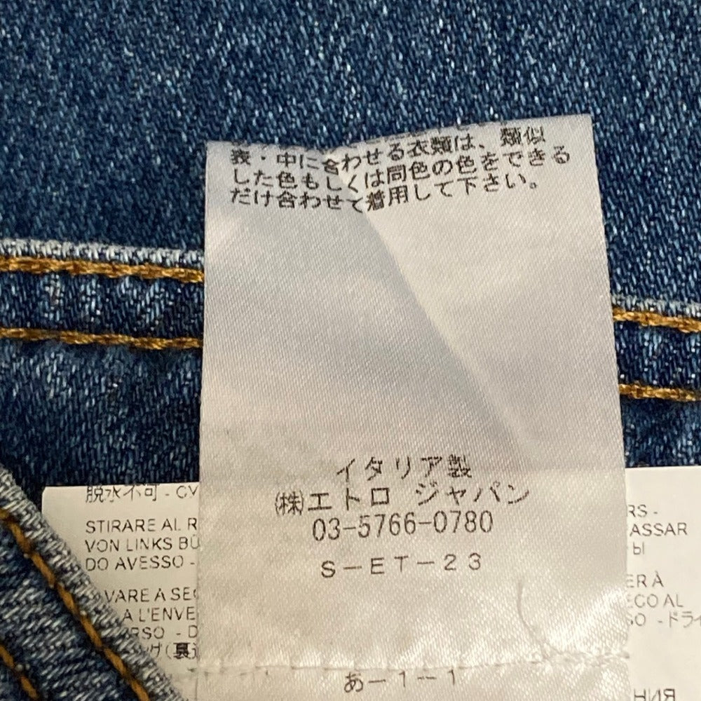 エトロ ペイズリーエンブロイダリーデニムワイドジーンズ
