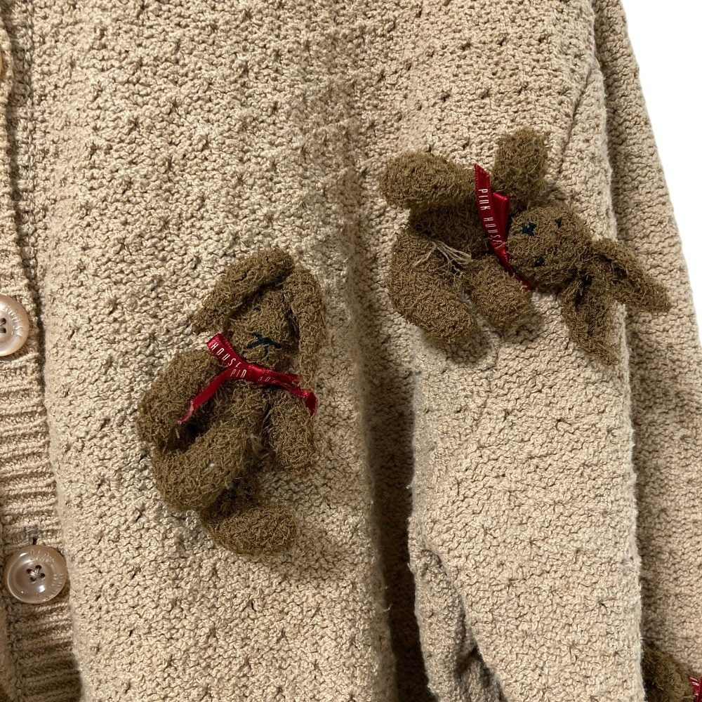 ピンクハウス 3Dラビット刺繍ニットカーディガン