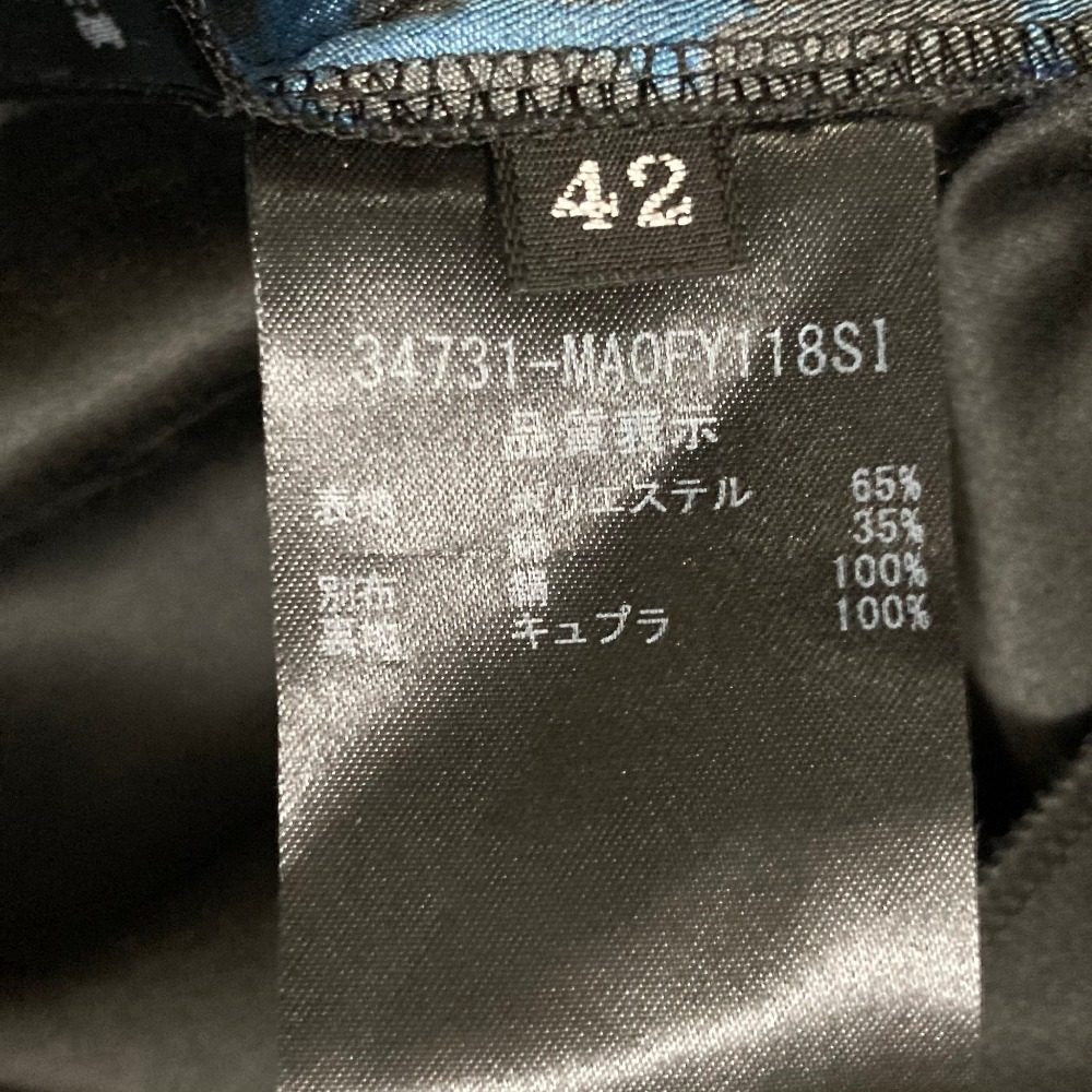 フォクシーニューヨーク シルクプリント切替プリーツカシュクールワンピース