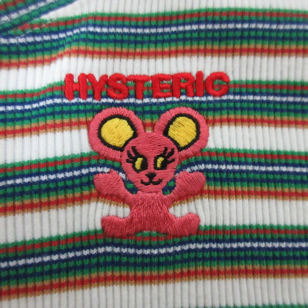 ヒステリックグラマー 刺繍ヘンリーネックチビTシャツ