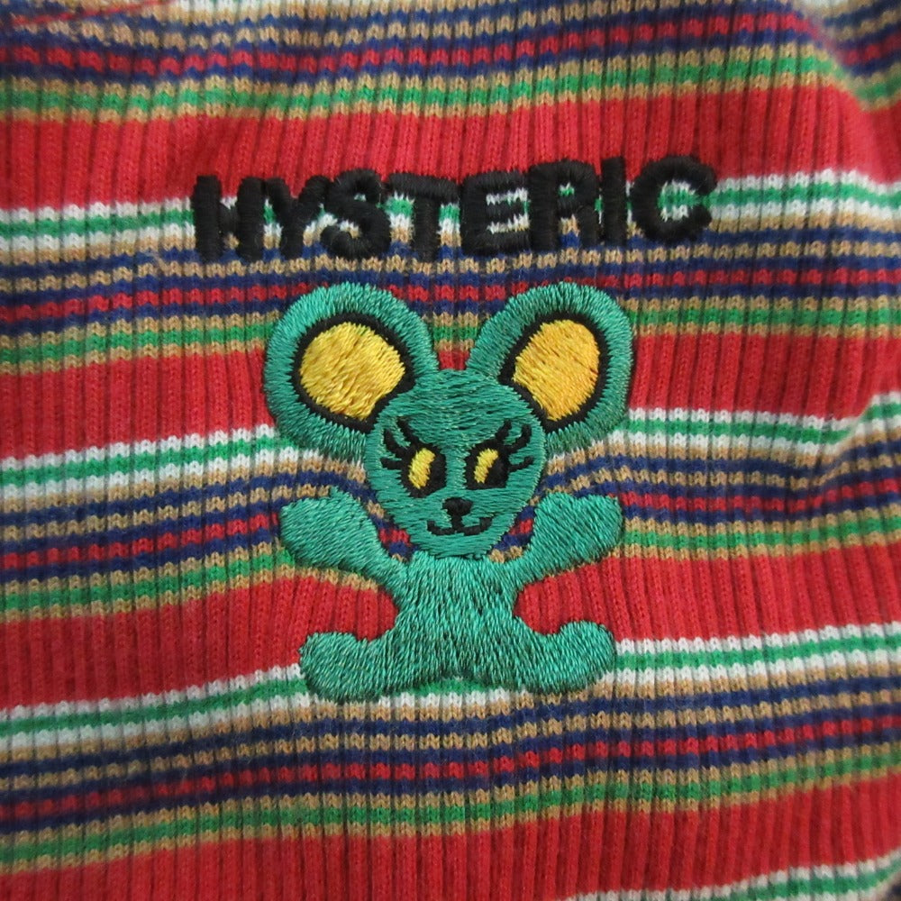 ヒステリックグラマー 刺繍ヘンリーネックチビTシャツ