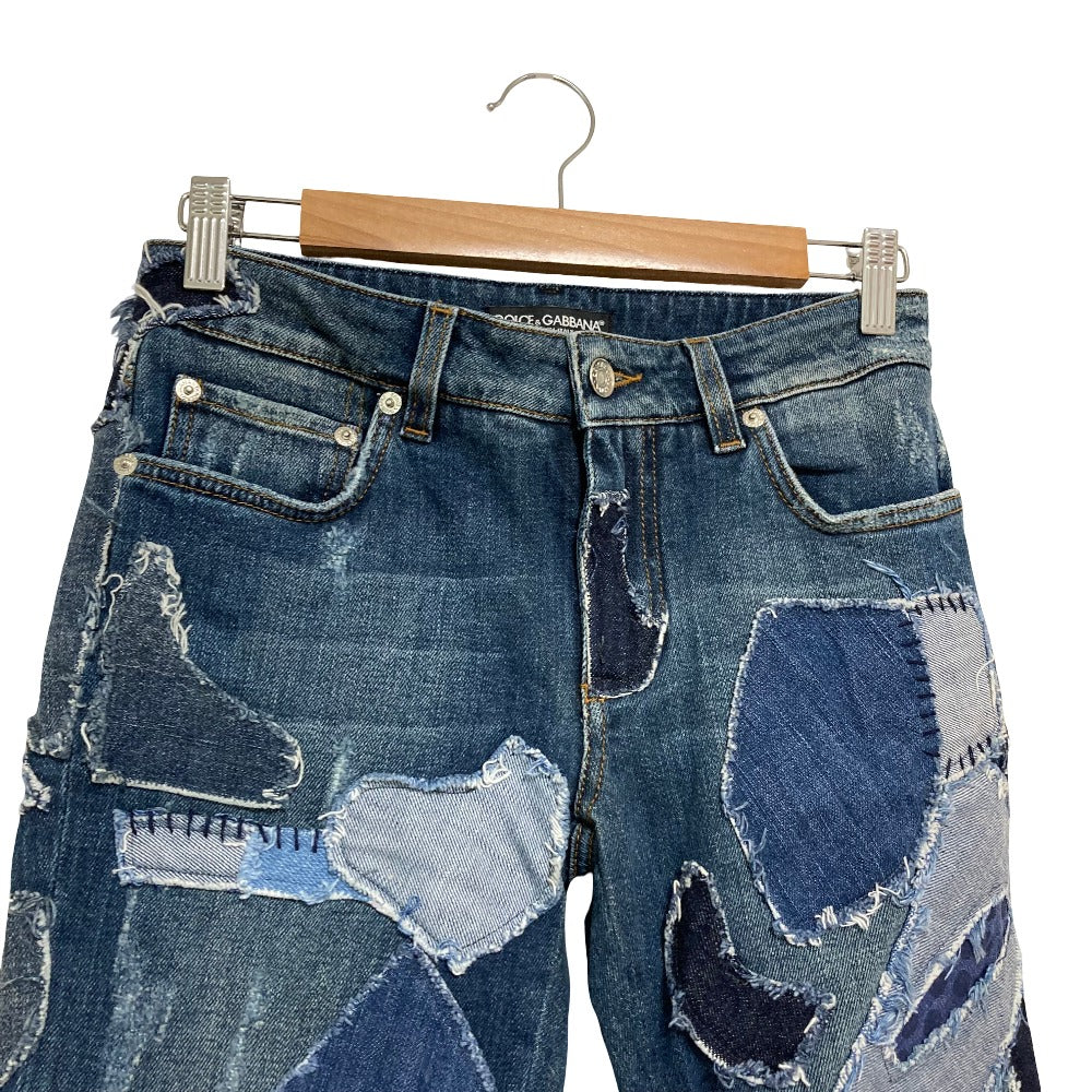 ドルチェ&ガッバーナ パッチワークデニムクロップドパンツ