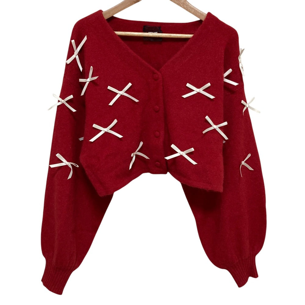 ロージールーチェ RIBBON FUR KNIT カーディガン