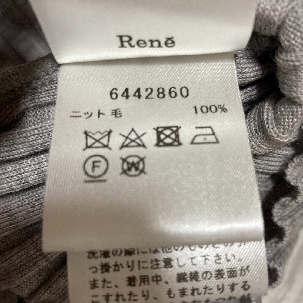 ルネ タートルネックフリルリブニットカットソー