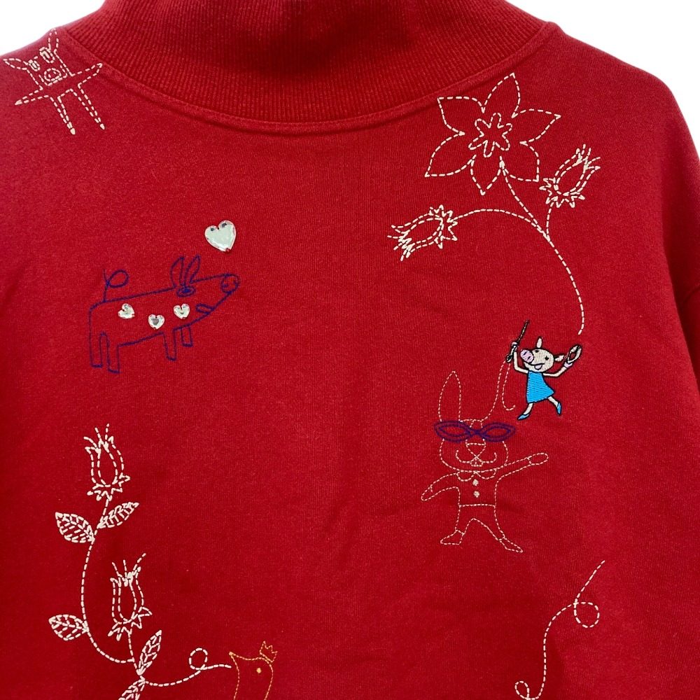 オレボレブラアルベロベロ 刺繍モックネックスウェットチュニック
