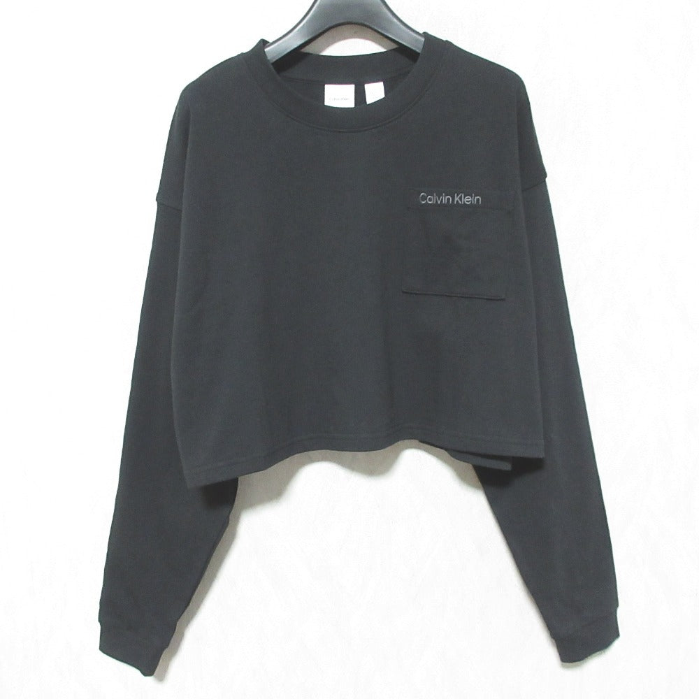 カルバンクライン Logo Cotton Jersey クロップドロングスリーブTシャツ