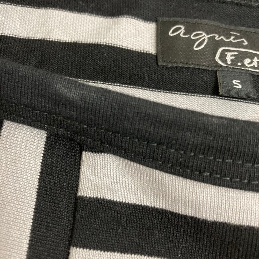 アニエスベー ボーダーコットン長袖Tシャツ