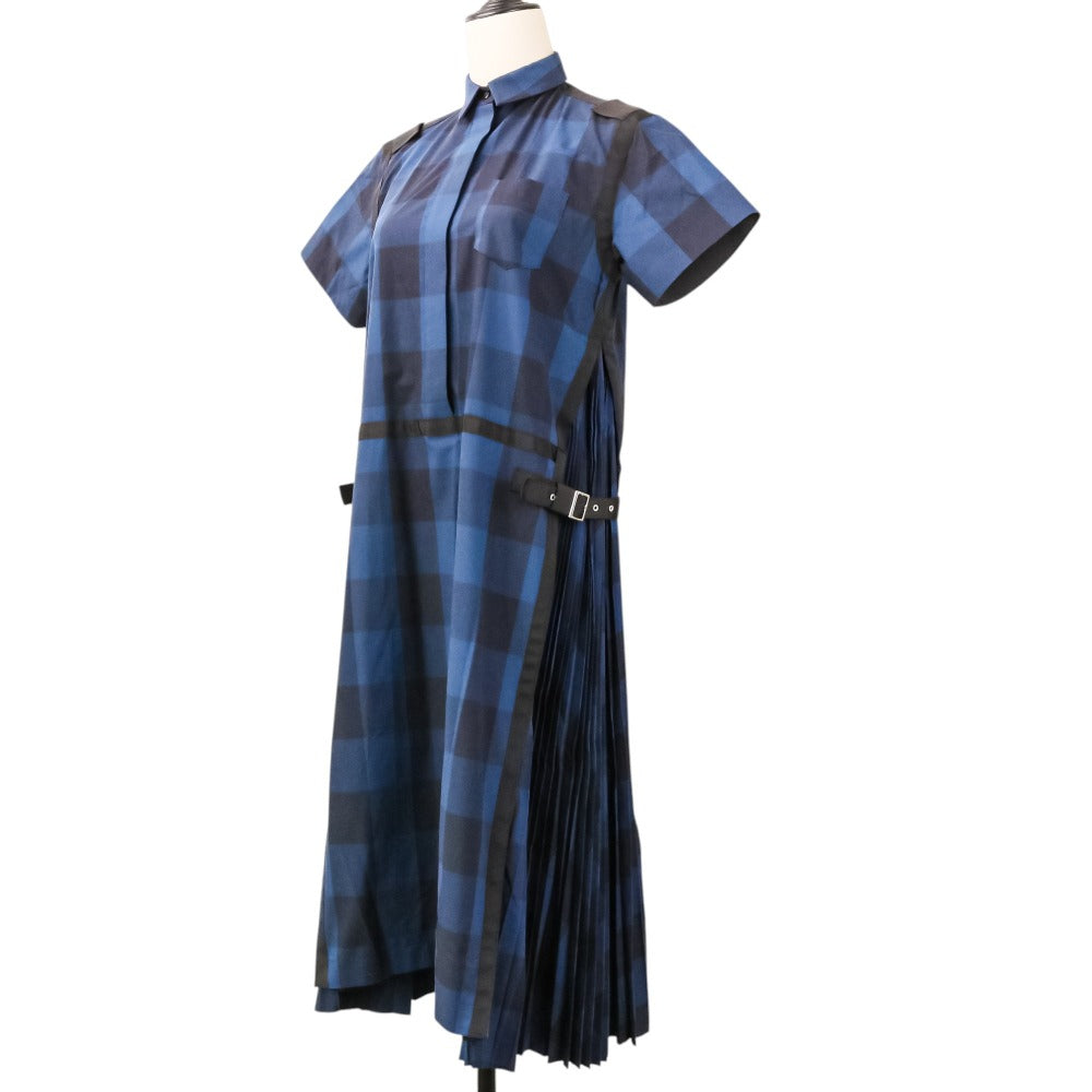 サカイ コットンチェックロングシャツワンピース